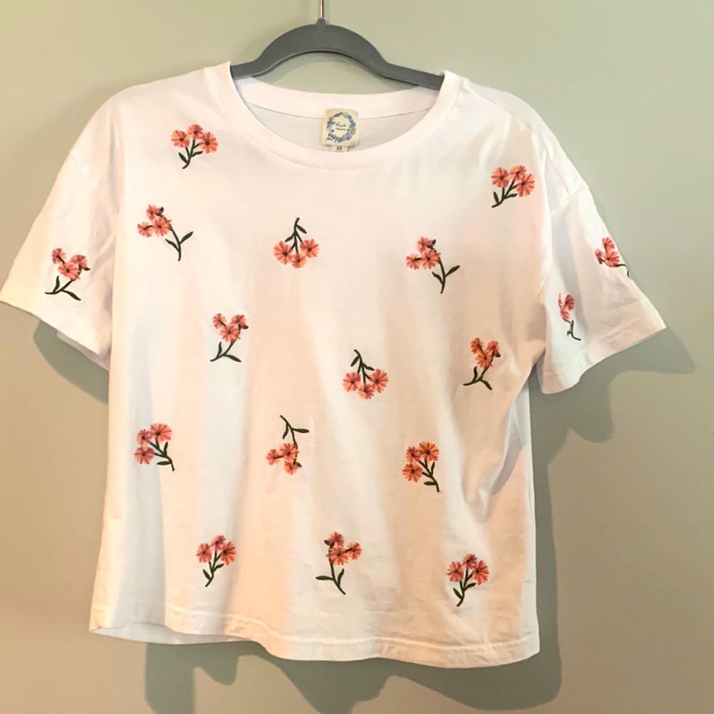 Blue Rain Embroidered Crop Top | Francesca’s